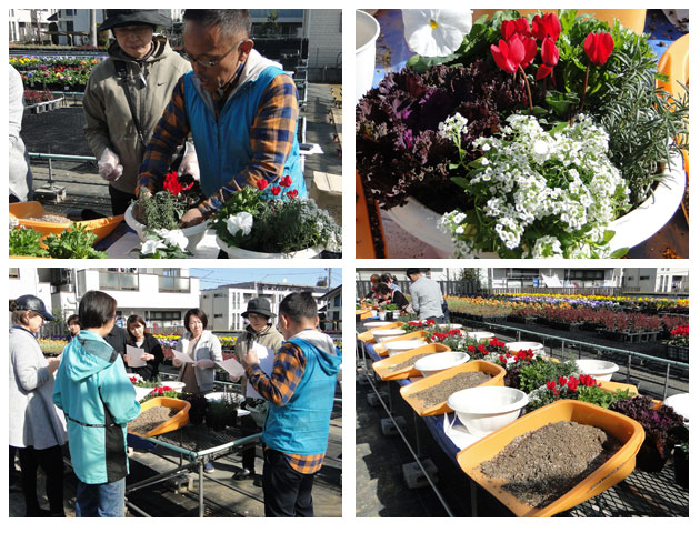 花の寄せ植え教室２０１９の様子